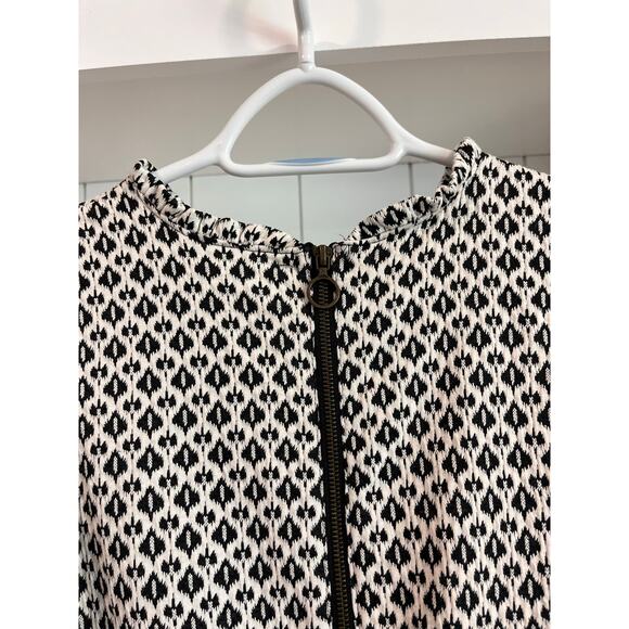 Xhilaration Black White Geometric Dress XL NWT Sleeveless Knit Zip Back - Picture 6 of 11